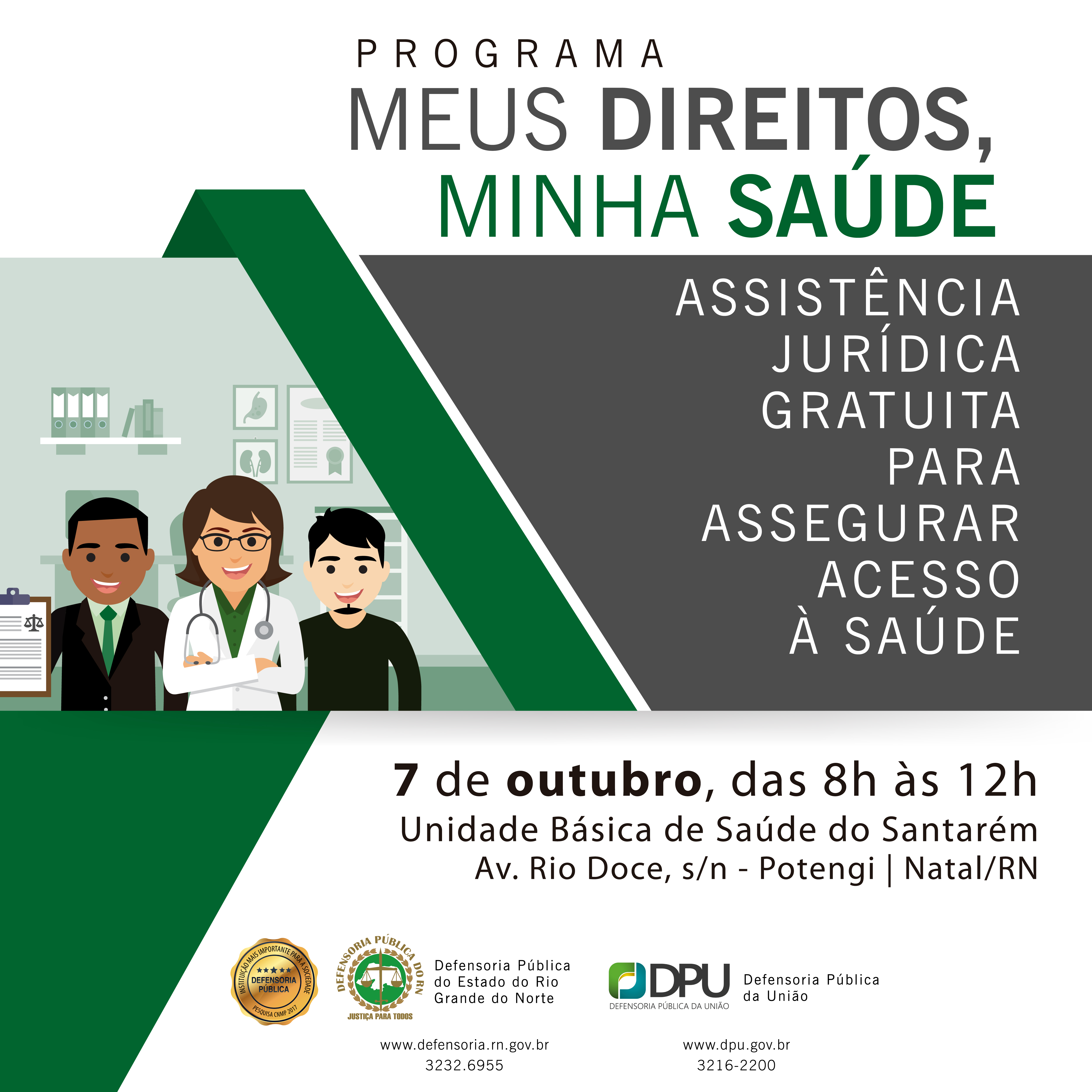 Ação acontece das 8h às 12h na UBS do Santarém.