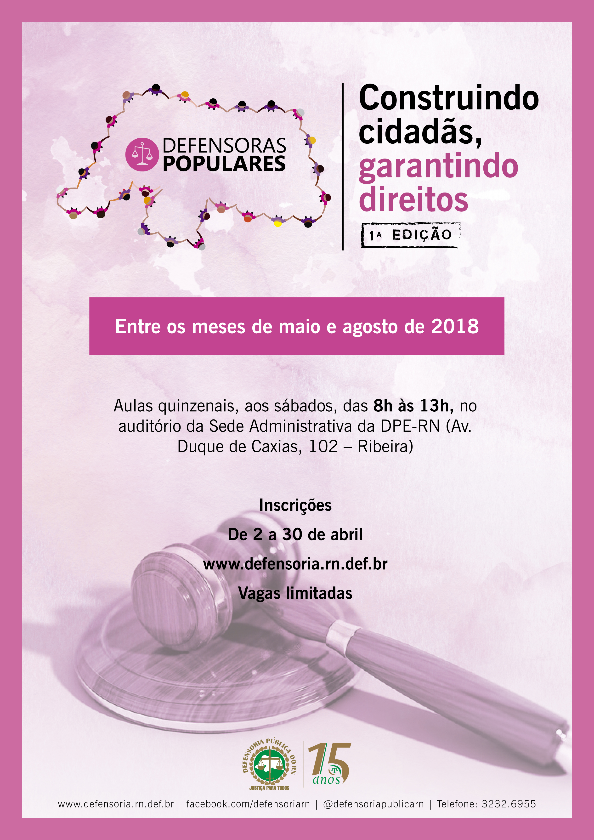 Inscrições para o curso “Defensoras Populares” estão abertas
