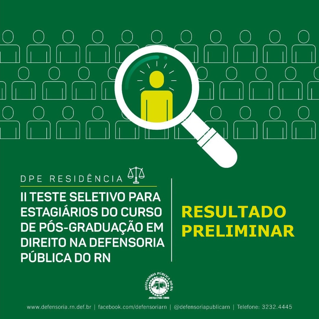 II DPE Residência tem resultado divulgado