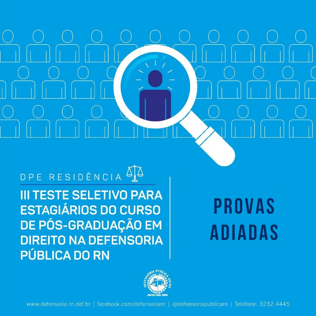 DPE/RN adia provas do III Teste Seletivo para Residência em Direito