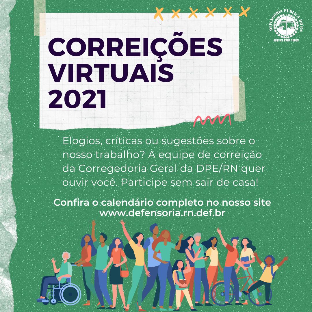 Corregedoria Geral da DPE/RN divulga o calendário de Correições Ordinárias para 2021