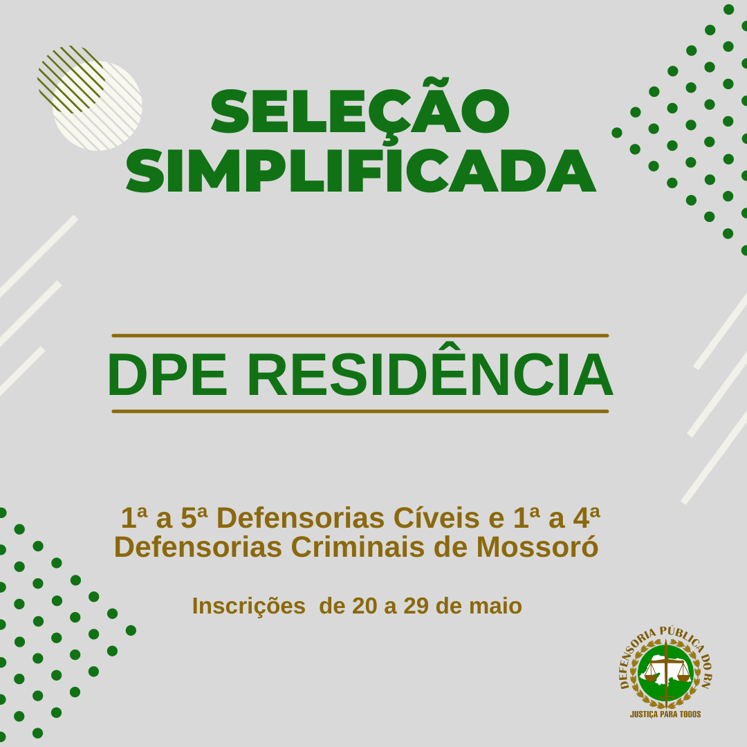 Processo seletivo da DPE Residência para núcleos de Mossoró divulga resultado preliminar