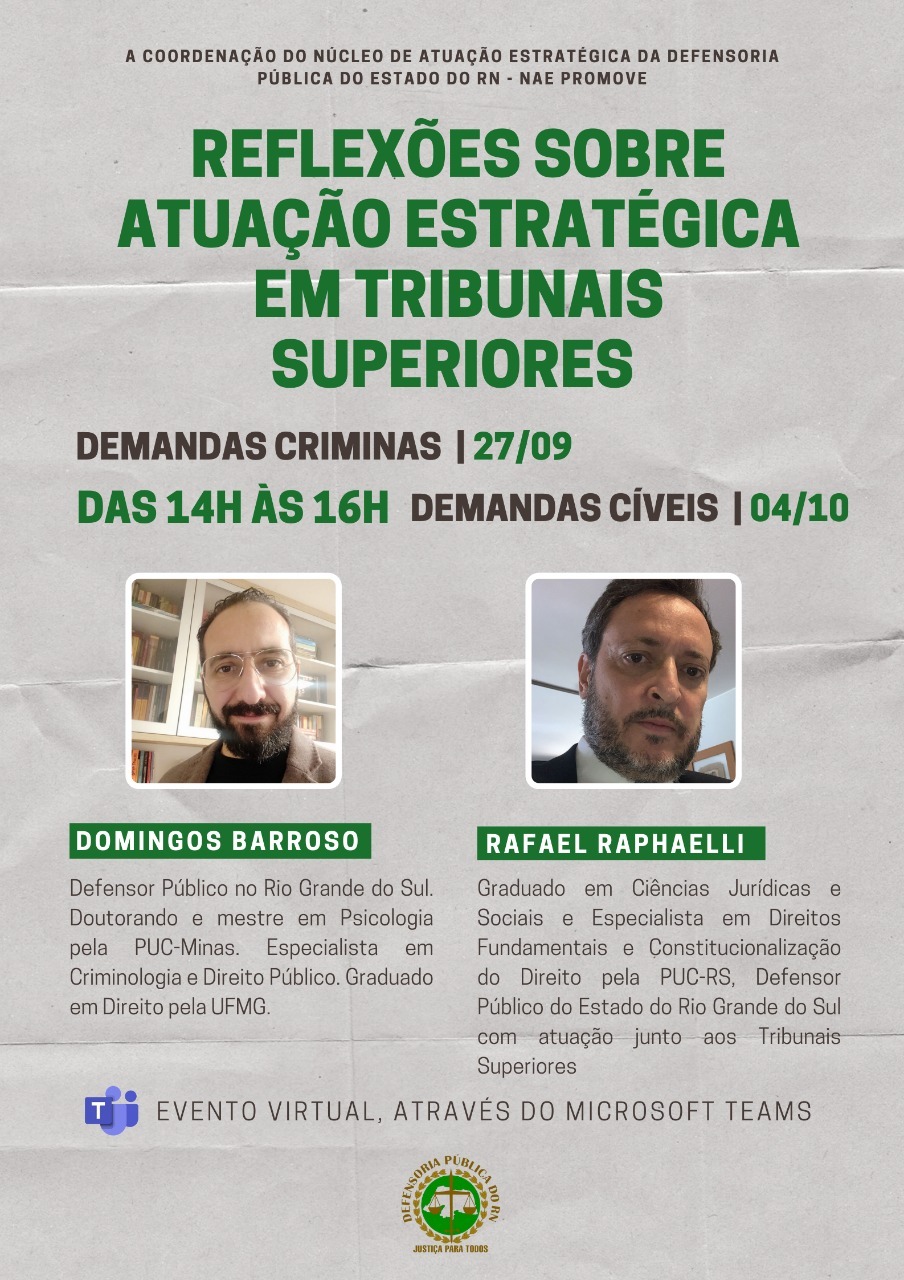 Evento virtual irá debater nesta segunda (27) atuação estratégica em tribunais superiores