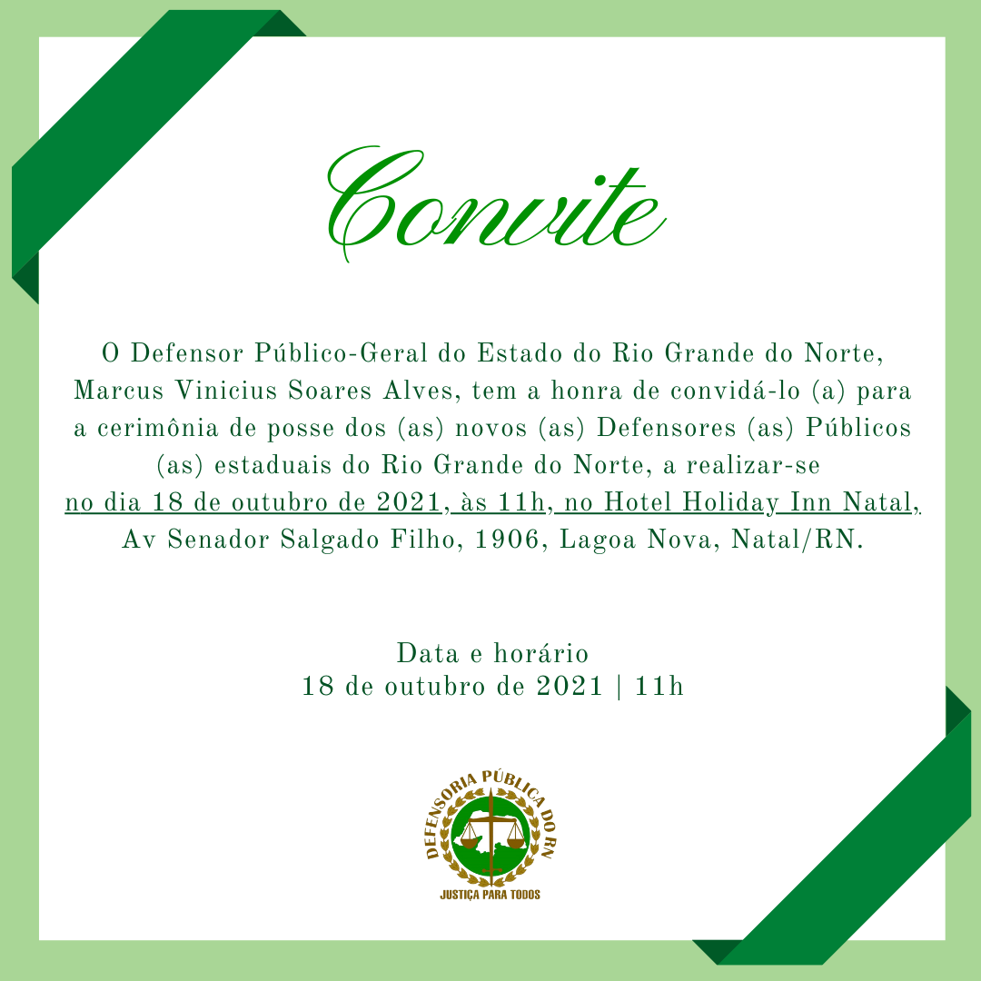 Defensoria Pública do RN empossa nesta terça (18) quinze novos defensores públicos