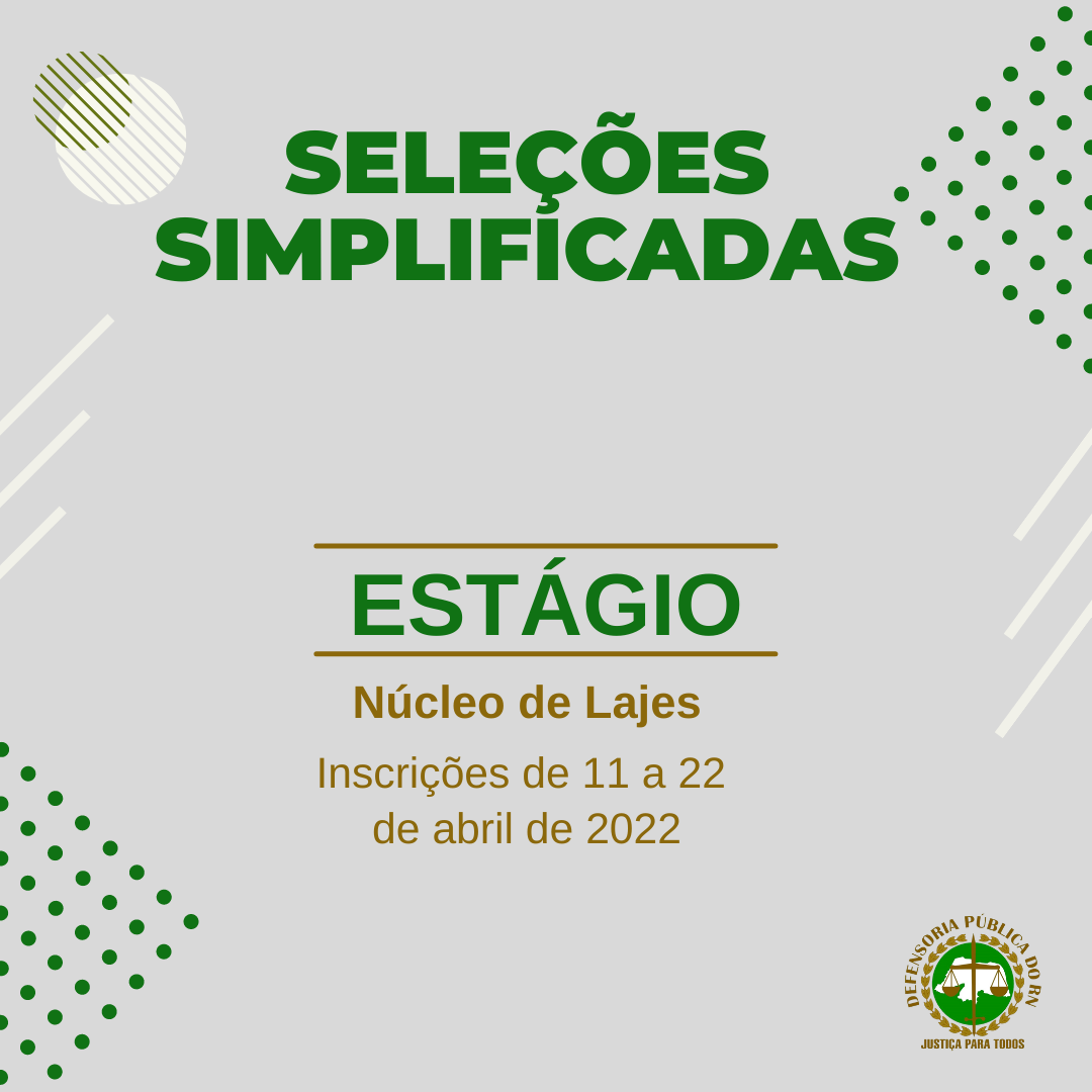 Núcleo de Lajes lança edital para estagiários de graduação em Direito