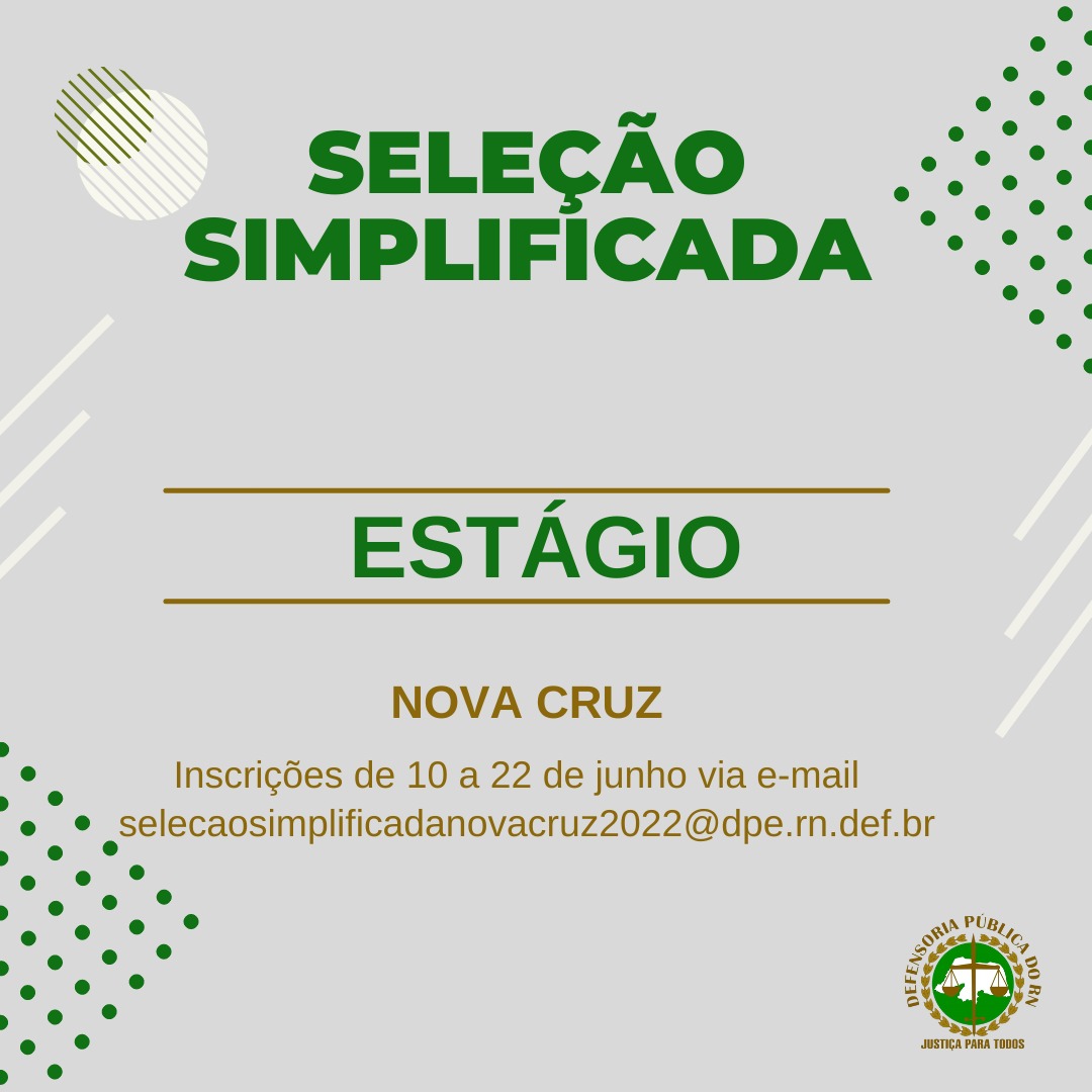 ESTÁGIO: Núcleo de Nova Cruz divulga resultado preliminar das fases I e II do certame