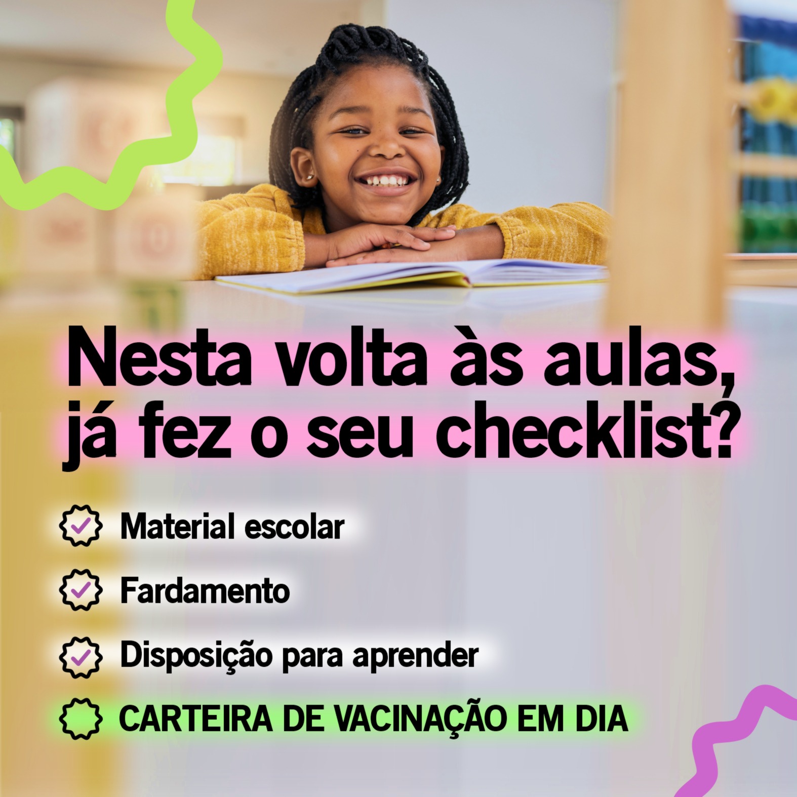 Campanha de Incentivo à Vacinação Infantojuvenil quer aproveitar voltas às aulas